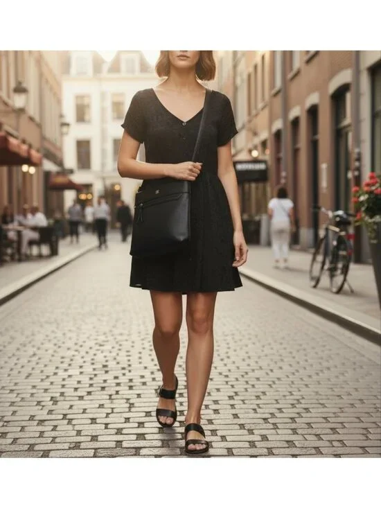 Tommy Hilfiger Black Crossbody Bag With Adjustable Strap gold logo - Picture 3 of 16